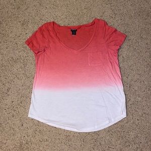 Torrid pink to white ombré pocket tee